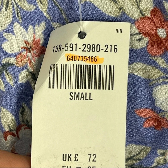 New Abercrombie and Fitch Blue Floral Midi Dress  women Size Small - Picture 8 of 14